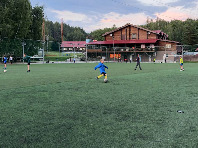 Футбольное поле с искусственным покрытием